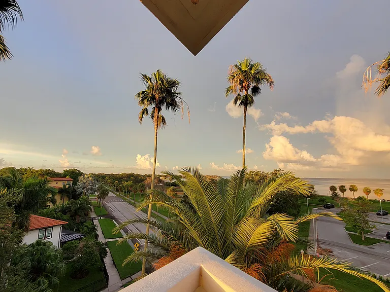 Balcony view overlooking North Shore Drive/Park and Tampa Bay
