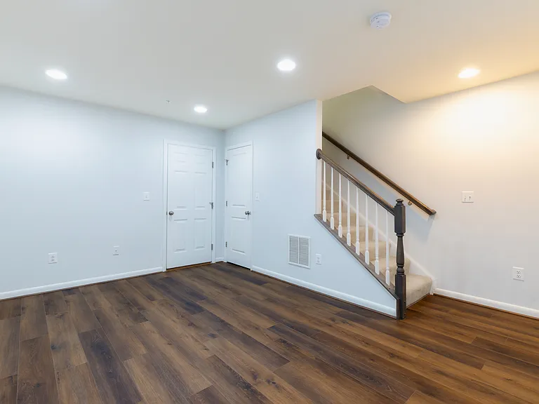 Basement and doorway to garage