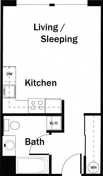 Floor plan Studio A - Renovated