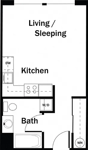 Floor plan Studio A - Renovated