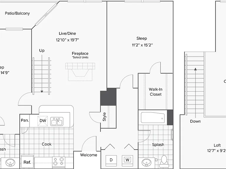 Chelsea Loft | 2-Bedroom Floorplan Chelsea Loft | 2-Bedroom Floorplan