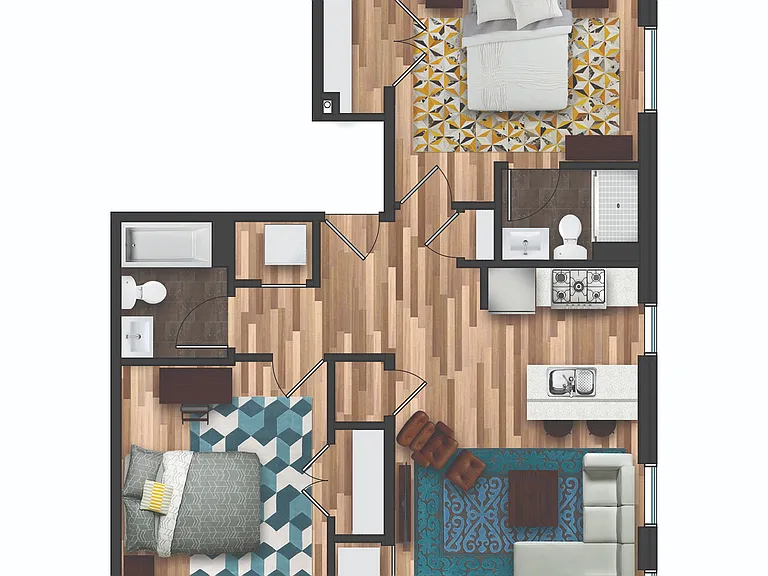 2015.10.06 Braverman Building - Typical 2 Bed 2 Bath