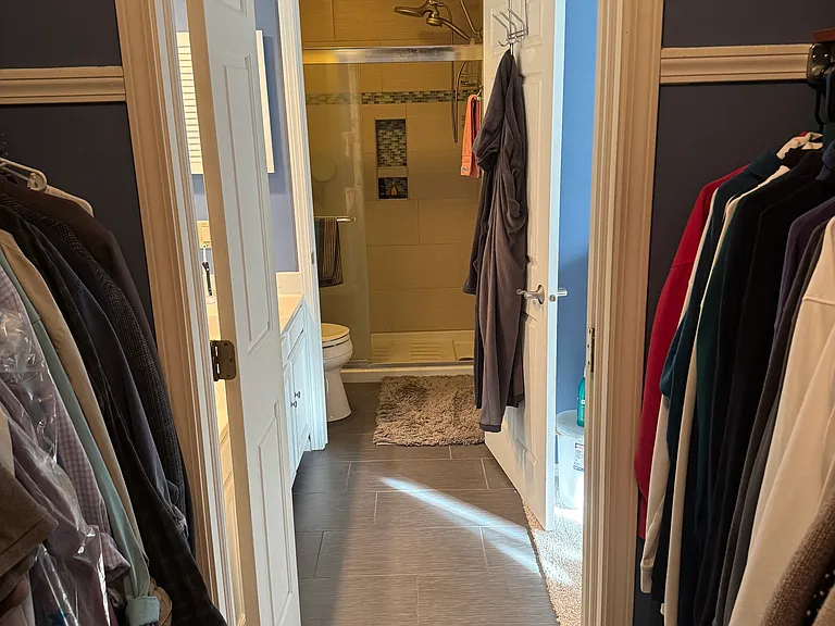 Master bedroom, view from inside walk-in closet