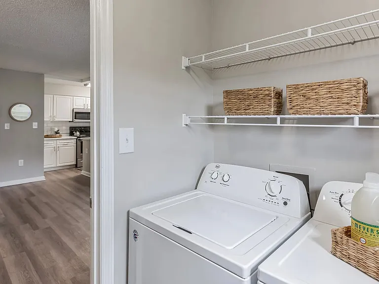 Make laundry day a breeze with in-home, full-size, side-by-side washers and dryers in every home!