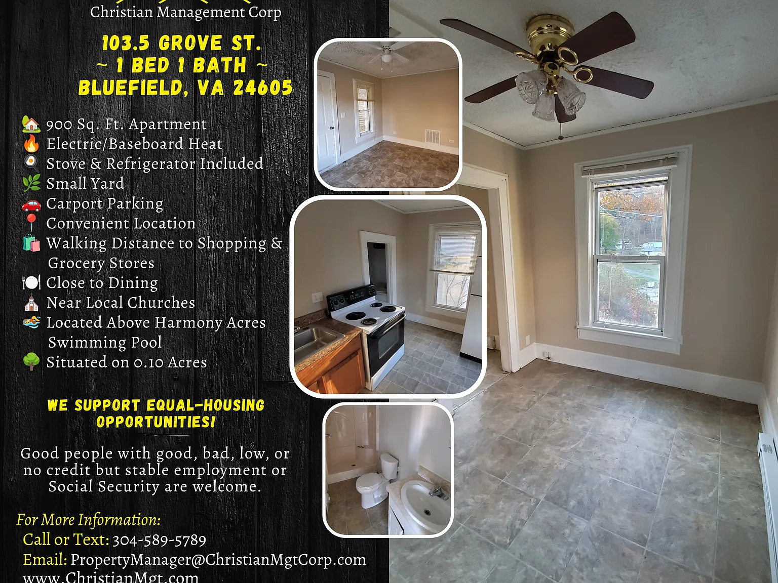 1 bed, 900 sqft, $595 — Photo 1