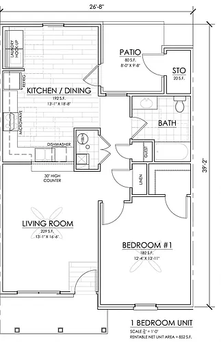 Floor plan 1 Bedroom Apartment