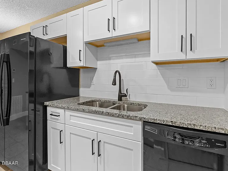Fridge, sink, dishwasher