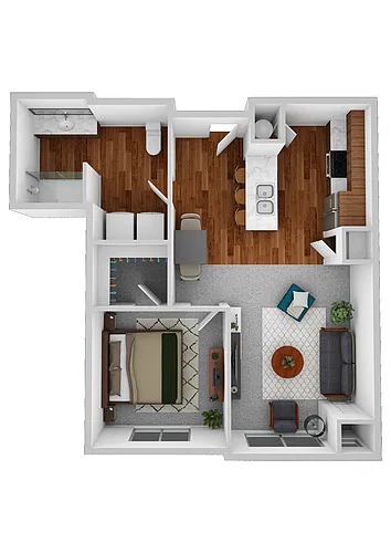 Floor plan Apartment Style 1 Bedroom 1 Bathroom Accessible