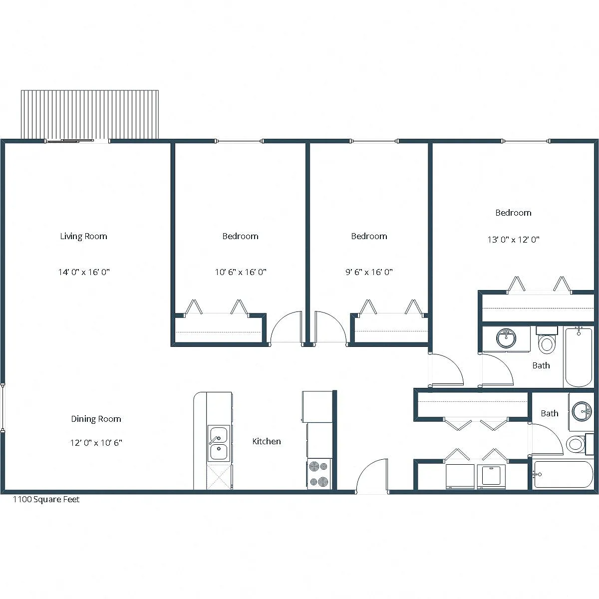Floor plan Three Bedroom 32A