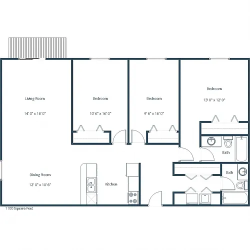Floor plan Three Bedroom 32A