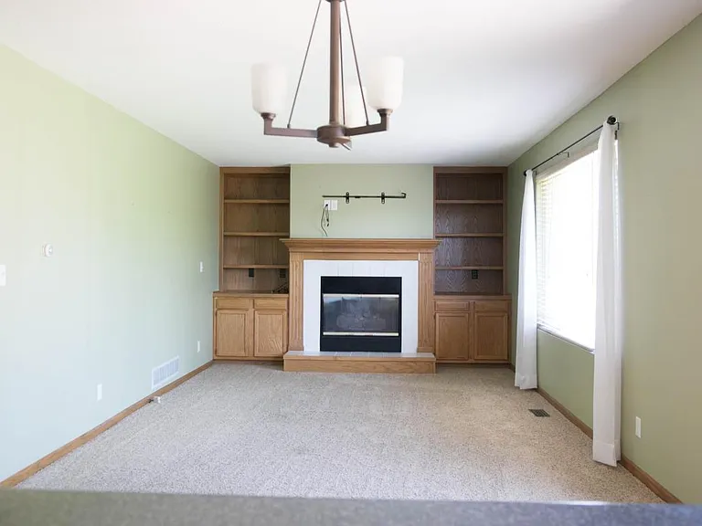 Family Room with Fireplace and Built-Ins