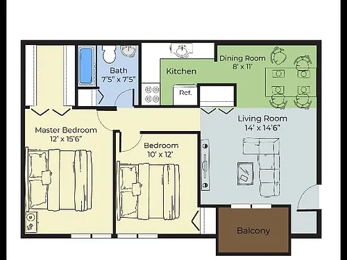 Floor plan Two Bedroom