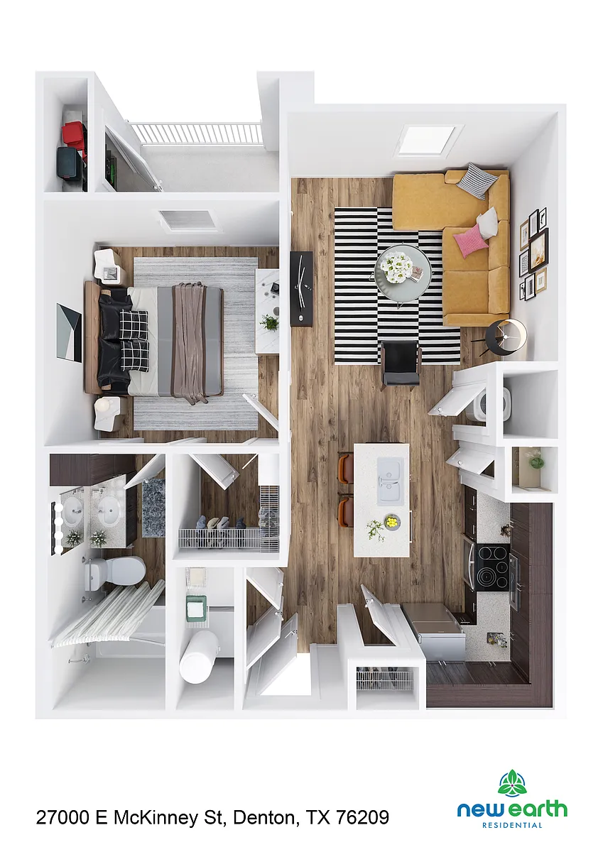 Floor plan A-1 1 Bed 1 Bath