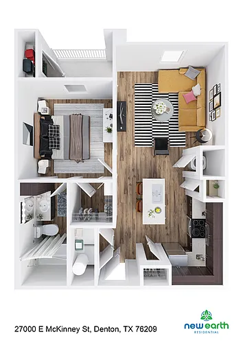 Floor plan A-1 1 Bed 1 Bath