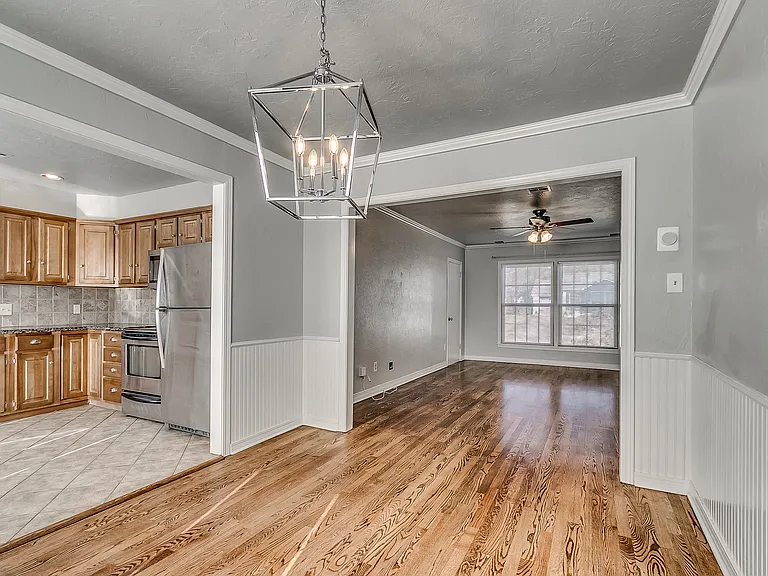 Dining room and kitchen