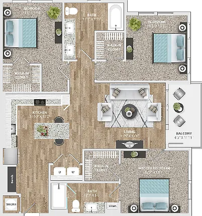 3 Bedroom | 2 Bath | 1341 SF 3 Bedroom | 2 Bath | 1341 SF