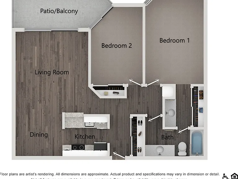 2 bedroom 1 bath - 983 square feet 2 bedroom 1 bath - 983 square feet