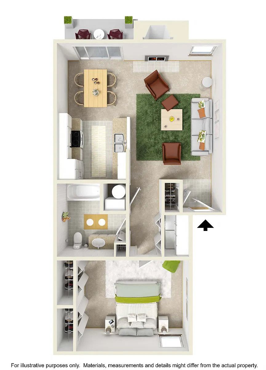 Floor plan 1 Bed 1 Bath