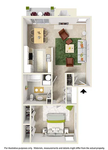 Floor plan 1 Bed 1 Bath
