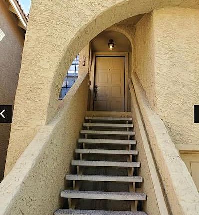 Stairs up to front door