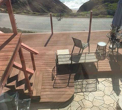 Lower deck 180 degree view of ocean