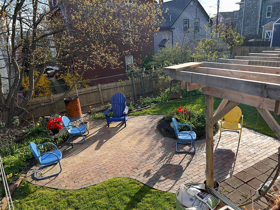 Shared backyard garden area
