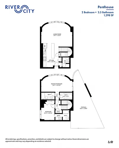Floor plan 2 BR Penthouse