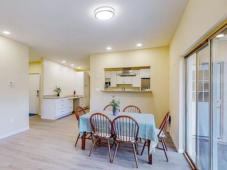 Dining area. The slider to the right accesses the back yard.