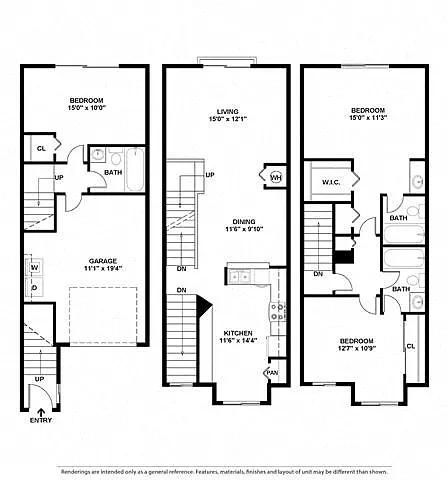 Floor plan C3A Govenor Townhome, Attch Gar