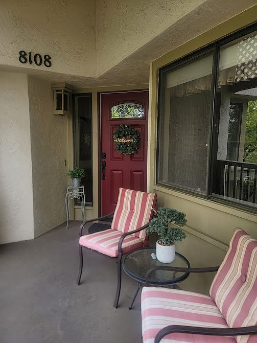 Entry door with views of nightly sunsets