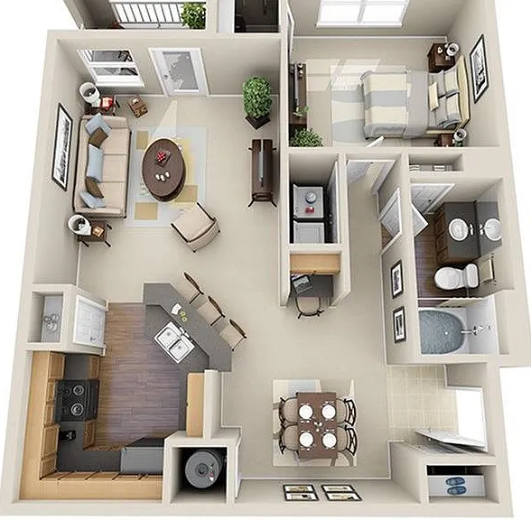1 Bedroom | 1 Bath | 890 SF 1 Bedroom | 1 Bath | 890 SF