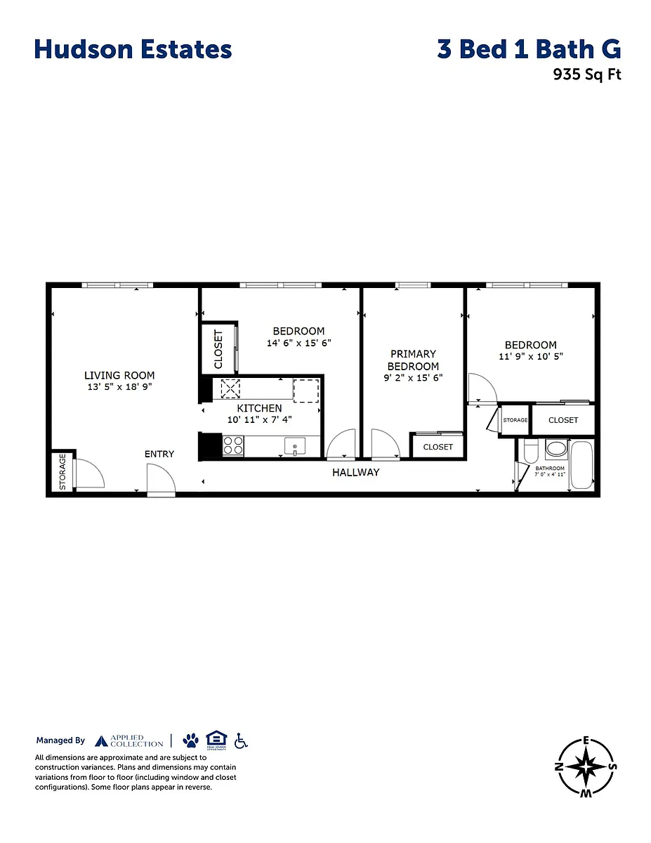 Floor plan 3 Bed 1 Bath G