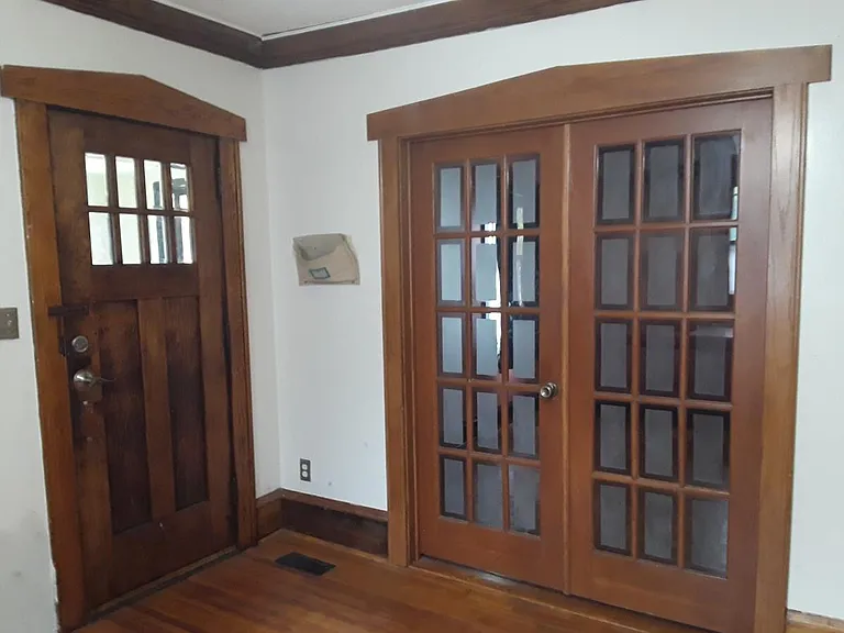 French doors to office