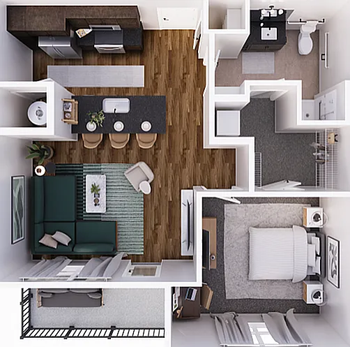 Rockpointe 1E - 691 square feet Rockpointe 1E - 691 square feet