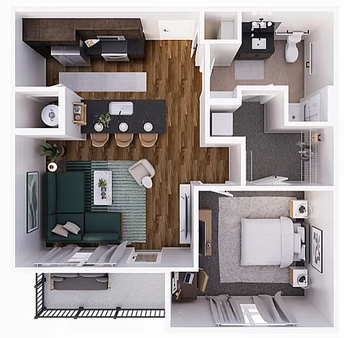 Floor plan Rockpointe-1E