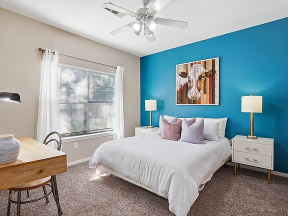 Large Bedroom with room for two nightstands, and a desk