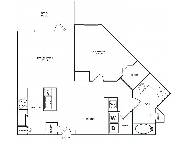 Floor plan A4 (925 SF)