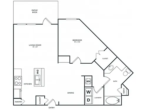Floor plan A4 (925 SF)