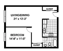 Floor plan 1 Bedroom