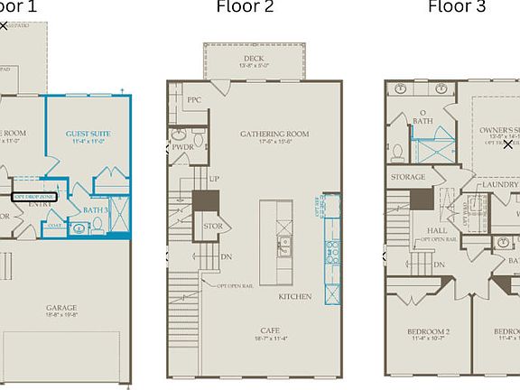 Floor Plan Level 1, Level 2 Level 3