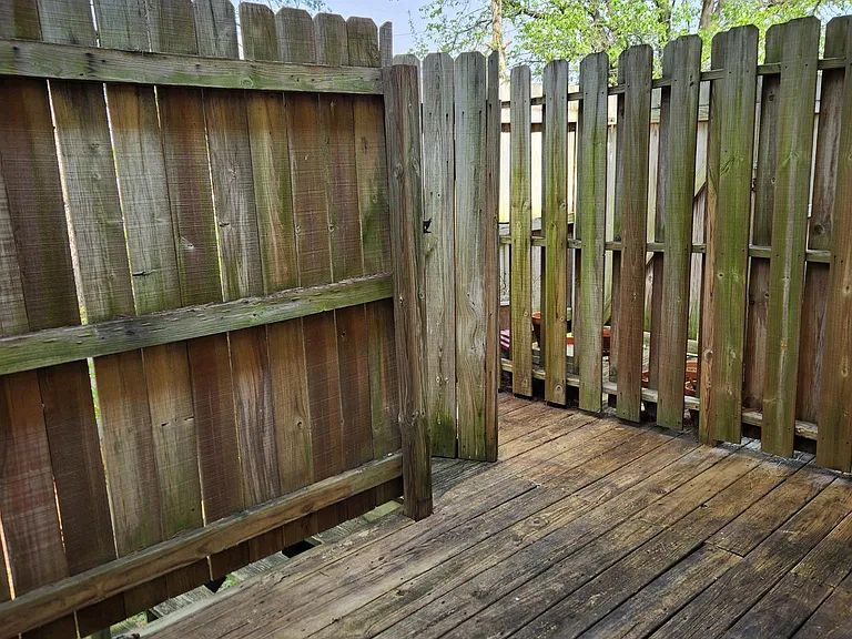 Relax in privacy on the fenced deck.