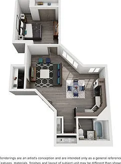 Cooper George - Riverside - 1 Beds - 1 Baths - 591 Sq. ft.