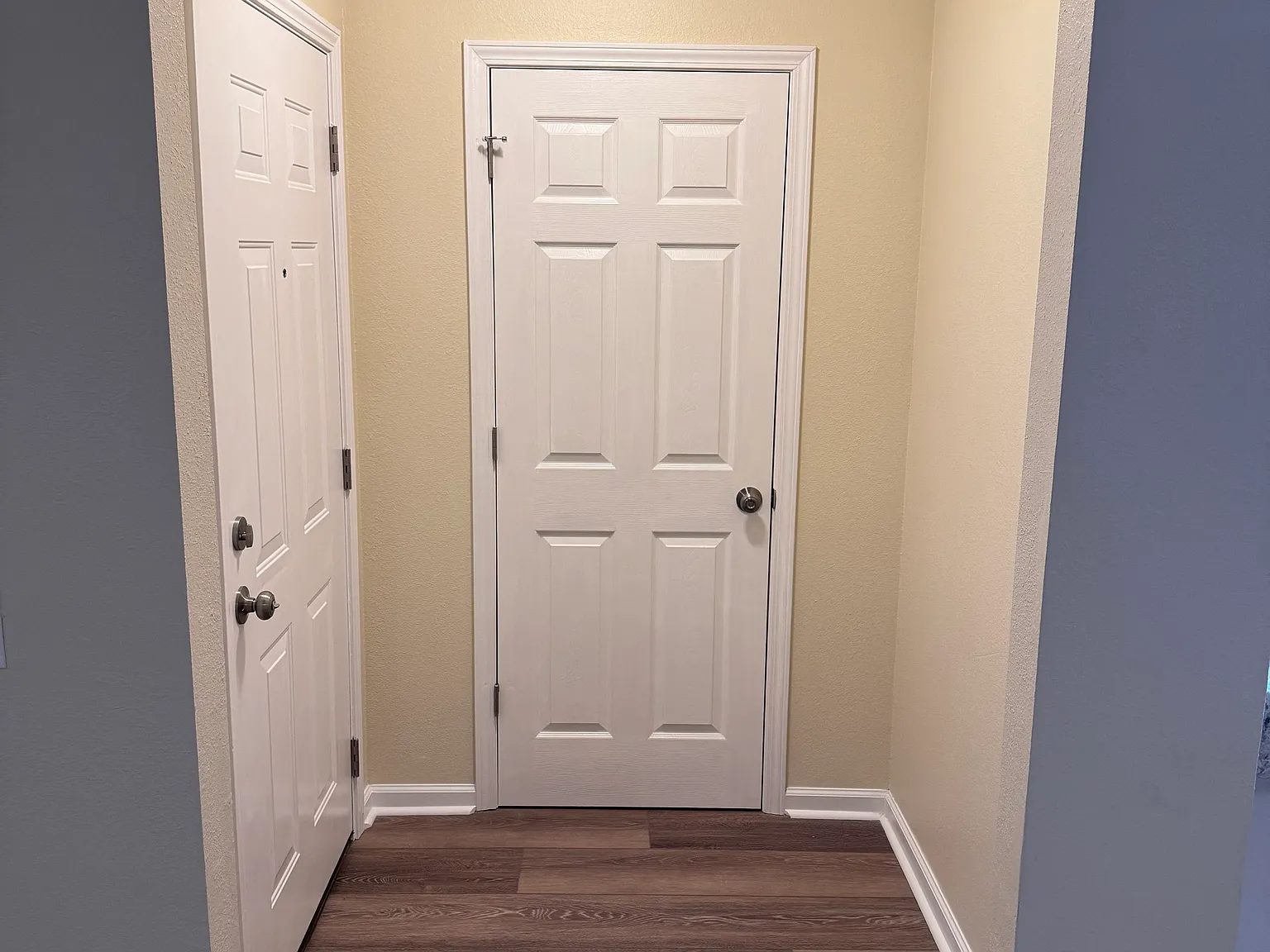 Front entry with coat closet.