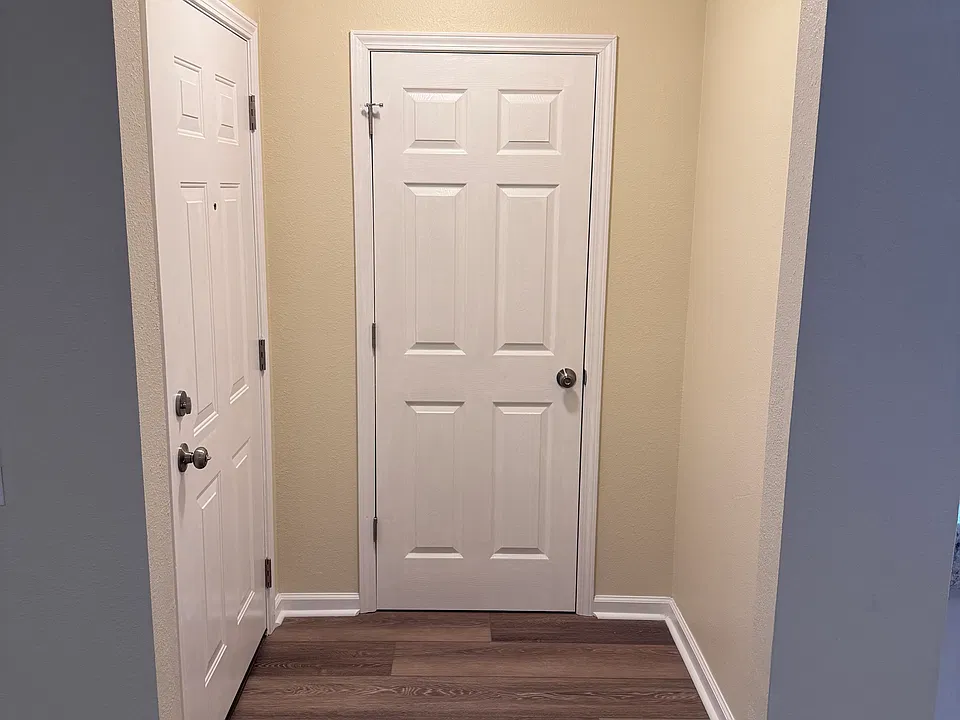 Front entry with coat closet.