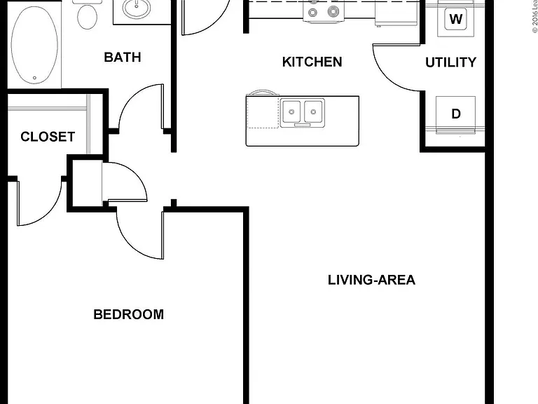 One bedroom apartment with washer and dryer included
