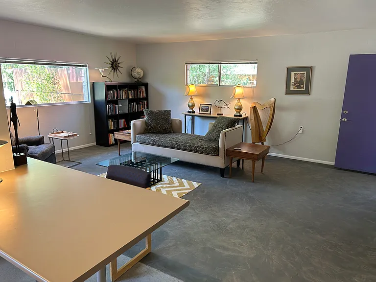 View of living area from the kitchen