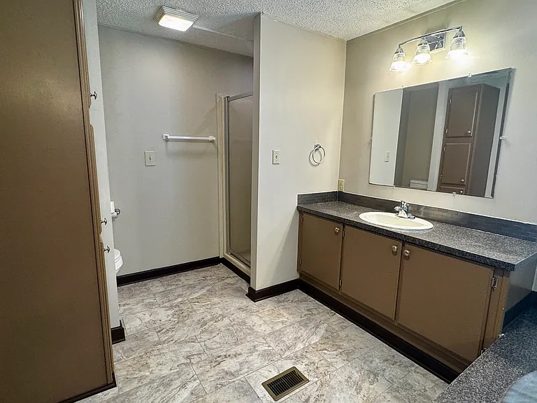 Master bedroom main sink/vanity and stand-up shower