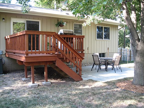 Deck overlooking patio