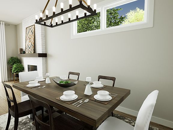 The dining area in the Positano plan by Brookfield Residential in Calgary.