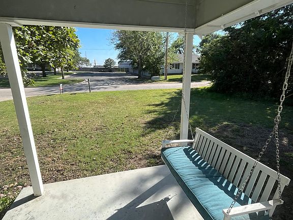 front porch with swing